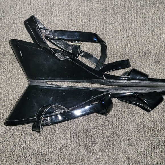 COPY - Calvin Klein Black Wedge Strappy Sandals 2.5" Heel - Picture 7 of 12